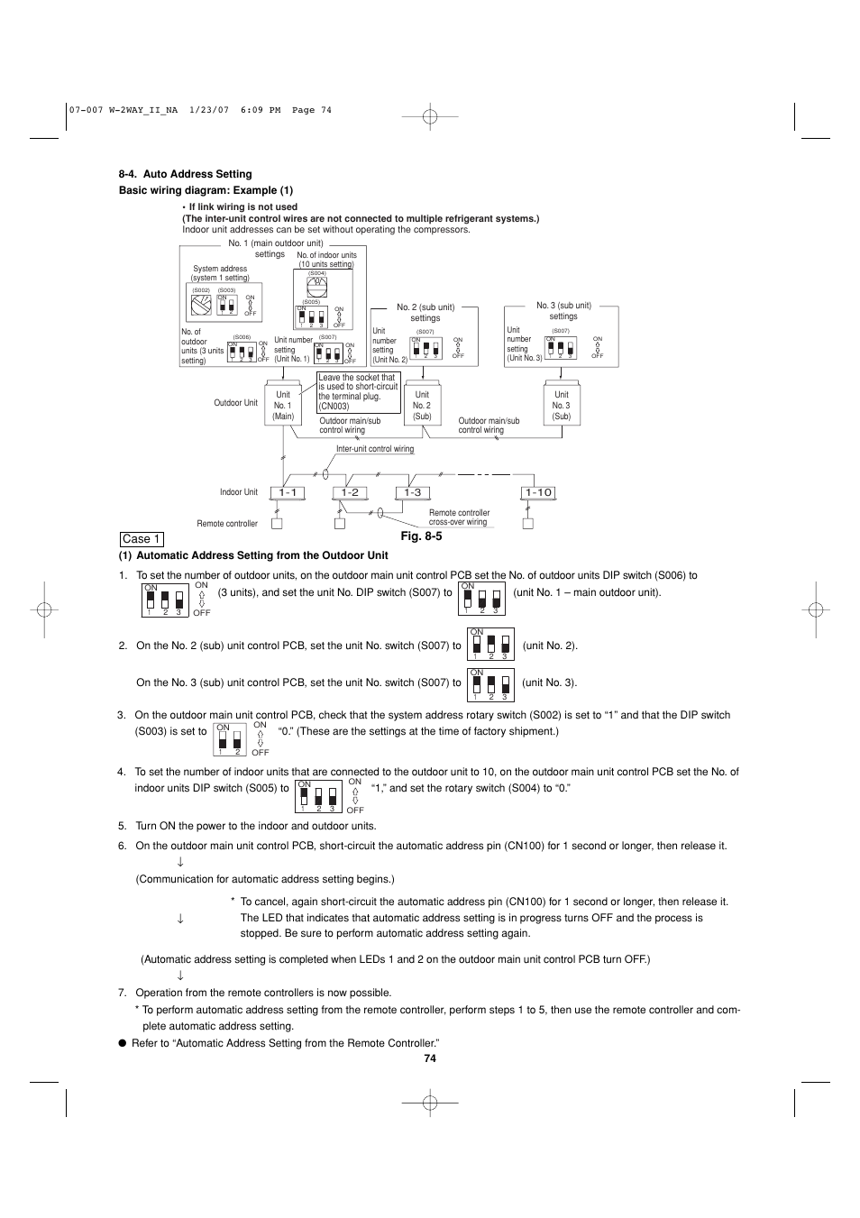 Case 1 fig. 8-5 | Sanyo R410A User Manual | Page 74 / 96