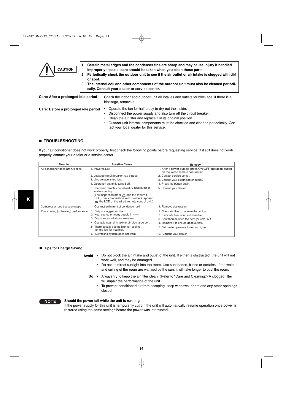 Sanyo R410A User Manual | Page 94 / 96