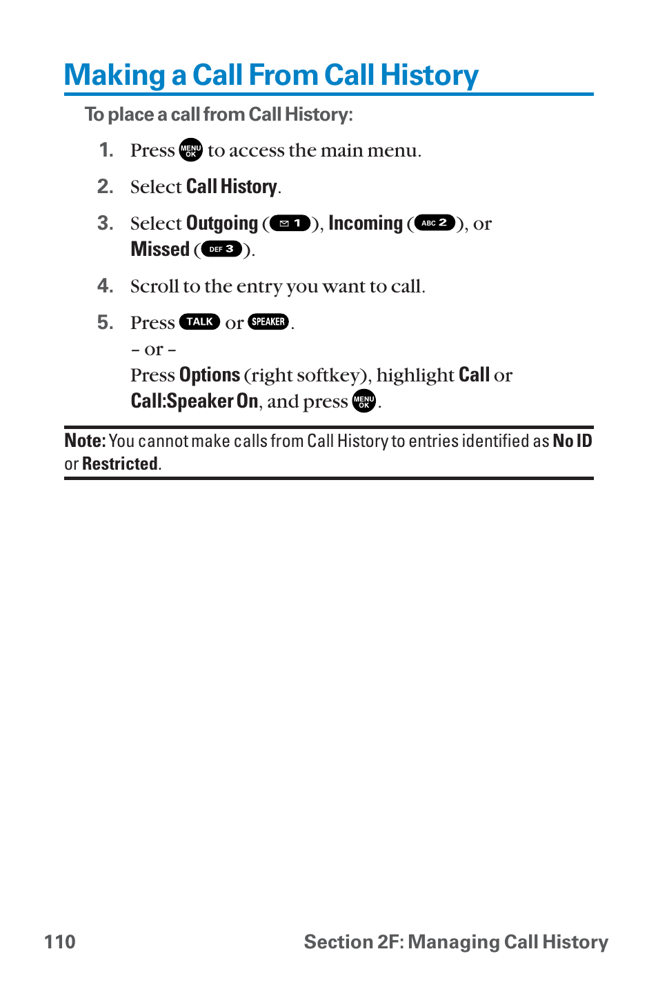 Making a call from call history | Sanyo QWEST SCP-8300 User Manual | Page 126 / 310