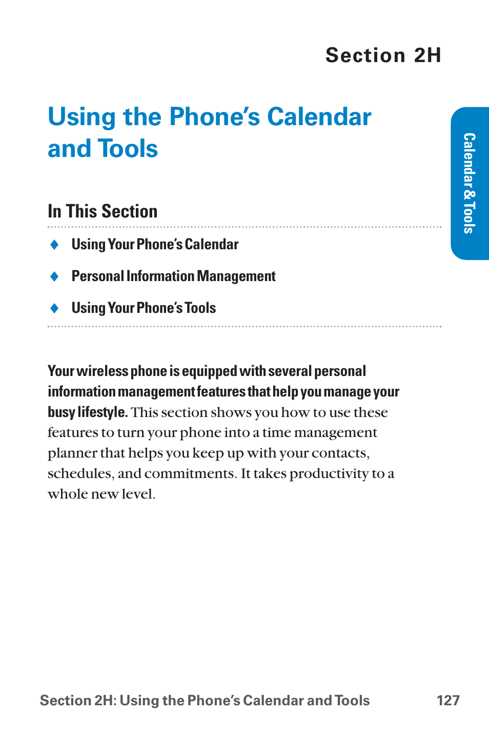 Using the phone’s calendar a, Using the phone’s calendar and tools | Sanyo QWEST SCP-8300 User Manual | Page 143 / 310