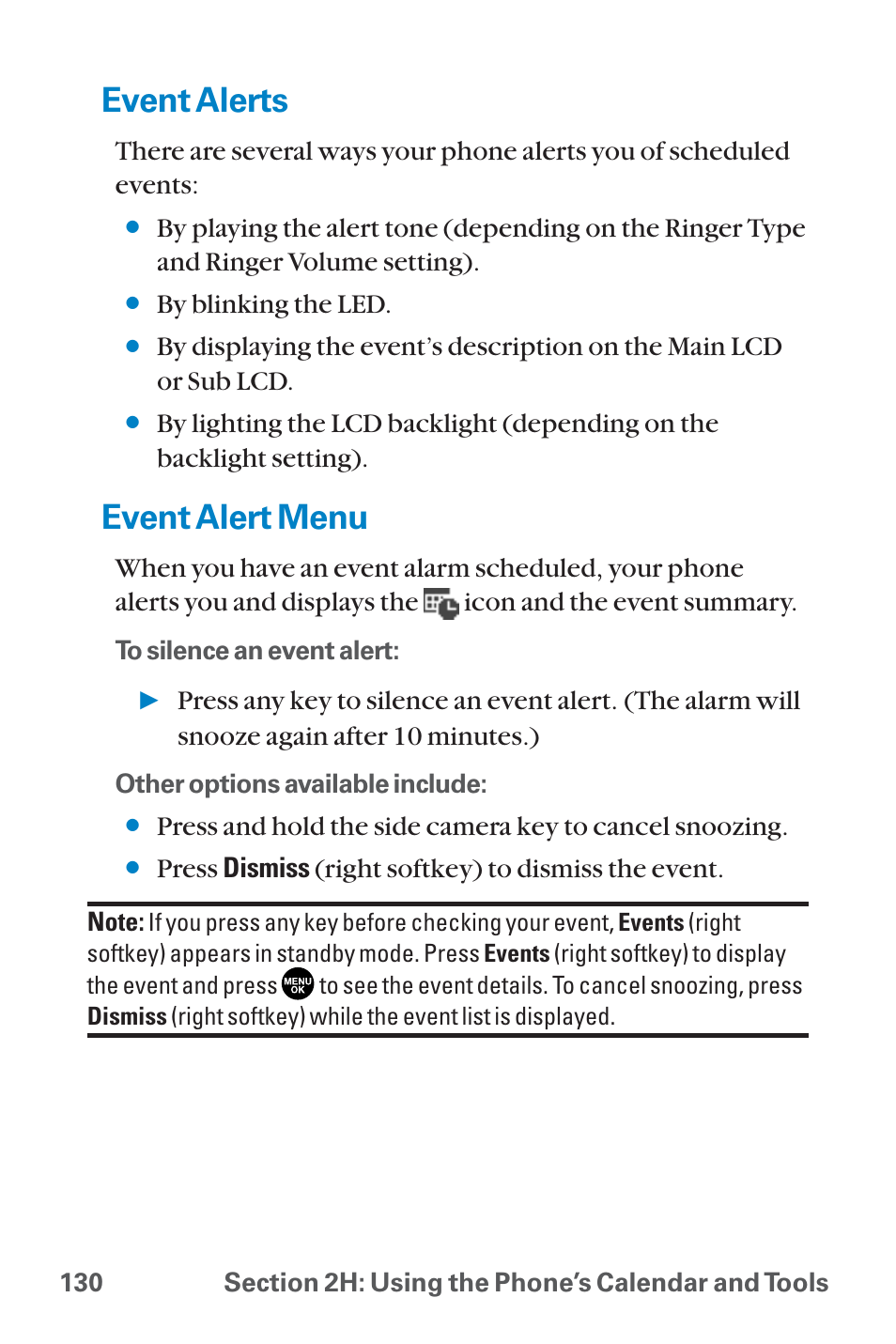 Event alerts, Event alert menu | Sanyo QWEST SCP-8300 User Manual | Page 146 / 310