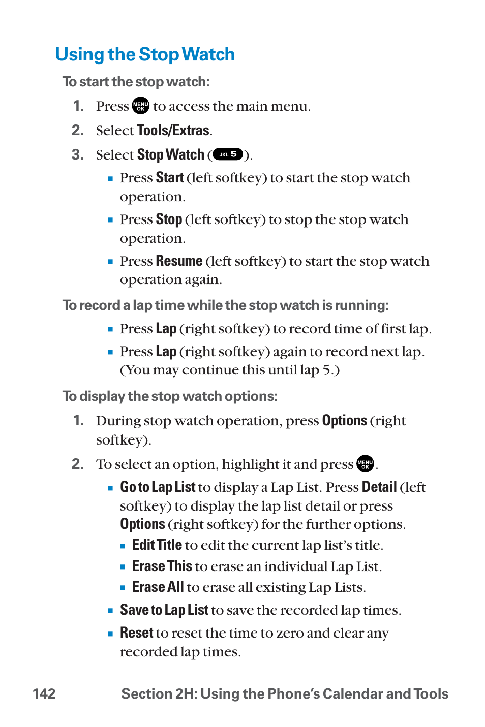 Using the stop watch | Sanyo QWEST SCP-8300 User Manual | Page 158 / 310