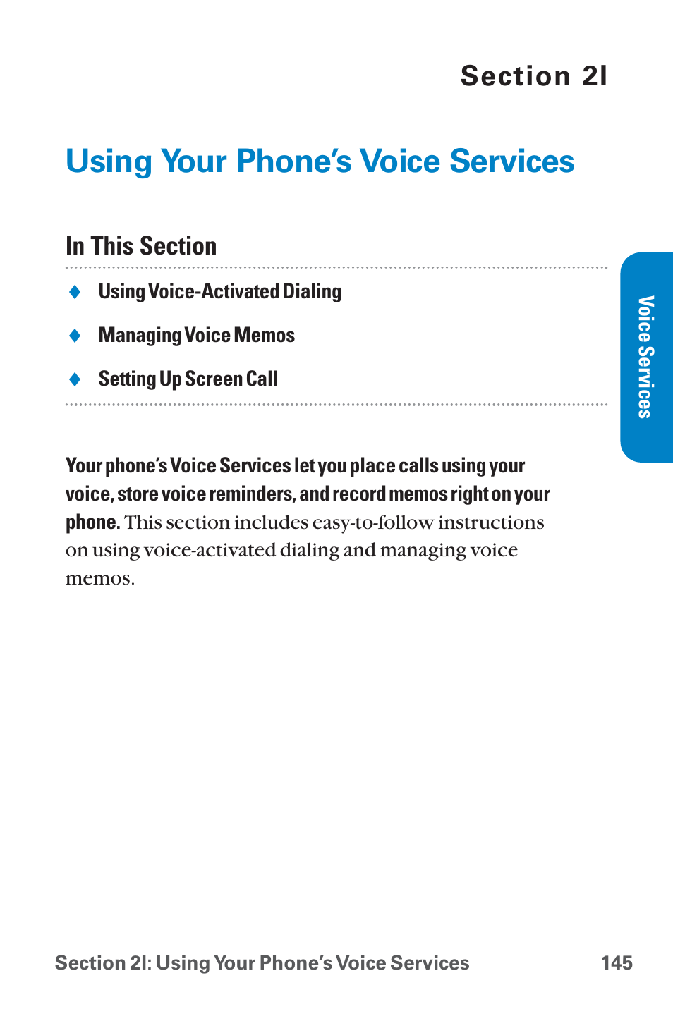 Using your phone’s voice ser, Using your phone’s voice services | Sanyo QWEST SCP-8300 User Manual | Page 161 / 310