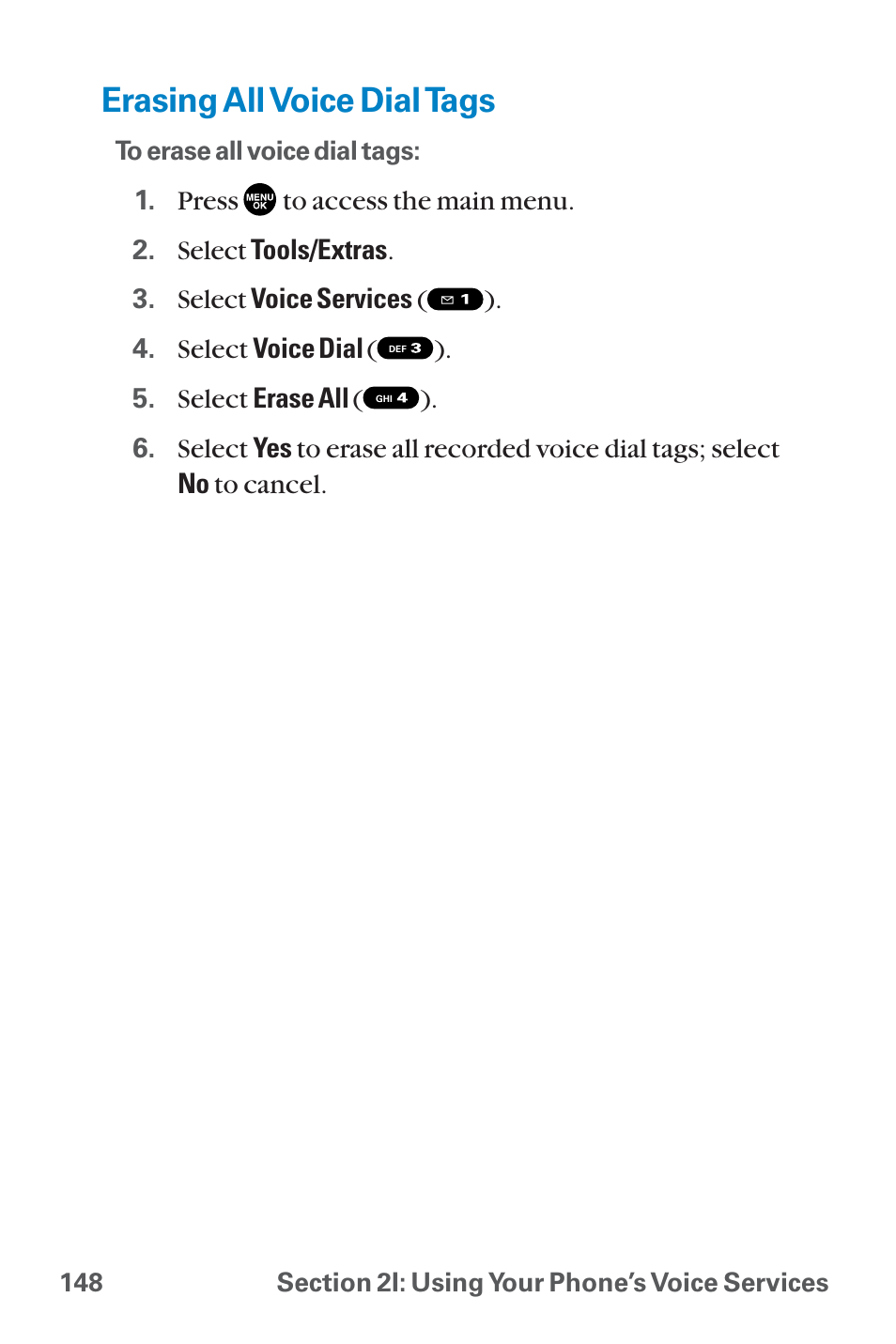 Erasing all voice dial tags | Sanyo QWEST SCP-8300 User Manual | Page 164 / 310