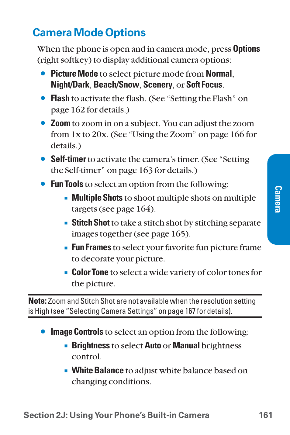 Camera mode options, Fun tools to select an option from the following | Sanyo QWEST SCP-8300 User Manual | Page 177 / 310