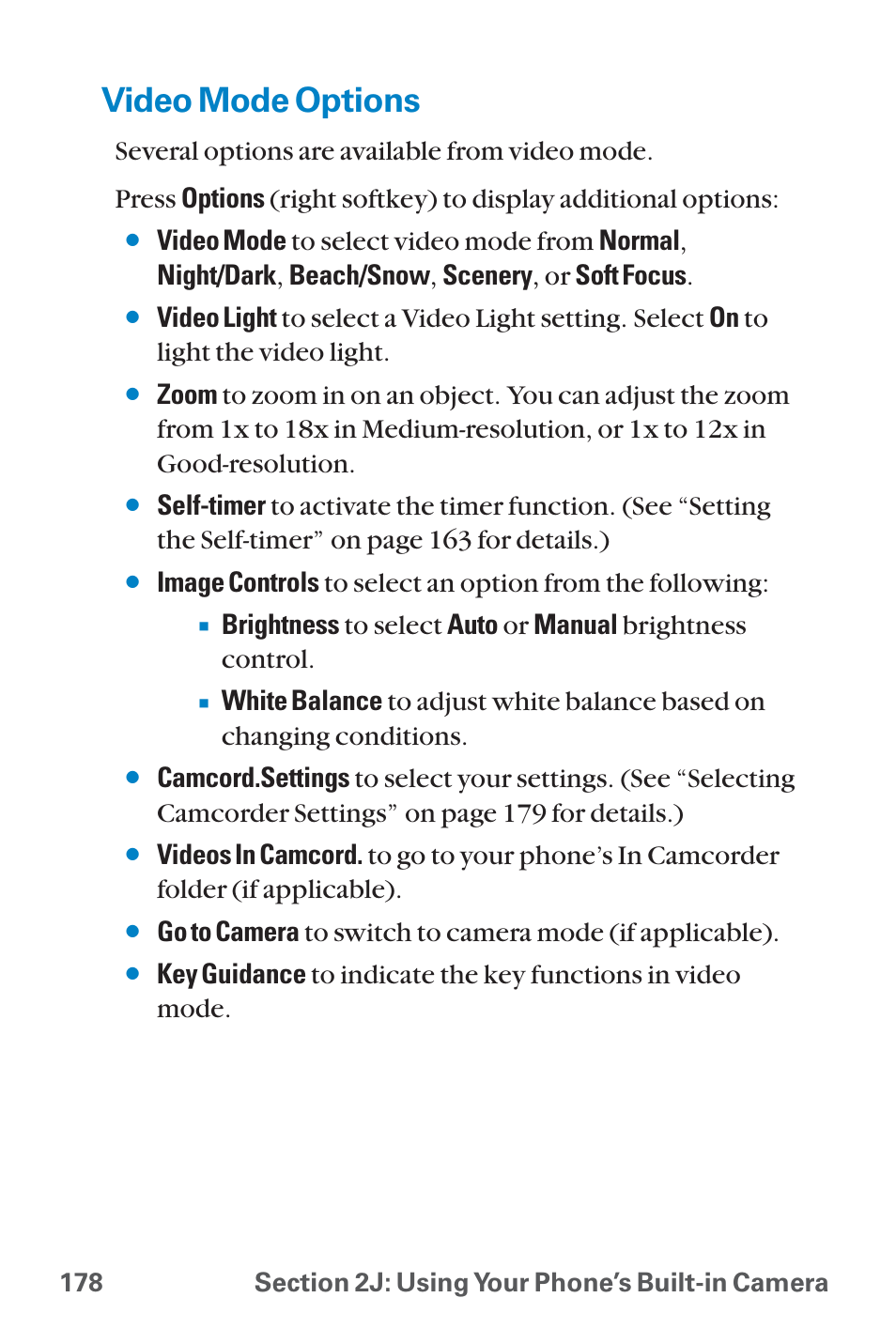 Video mode options | Sanyo QWEST SCP-8300 User Manual | Page 194 / 310