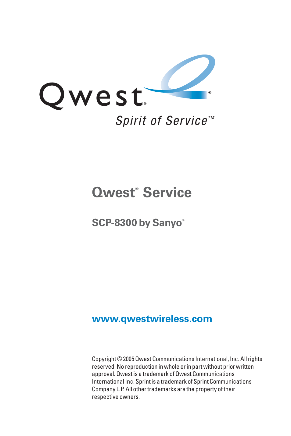 Qwest, Service, Scp-8300 by sanyo | Sanyo QWEST SCP-8300 User Manual | Page 2 / 310