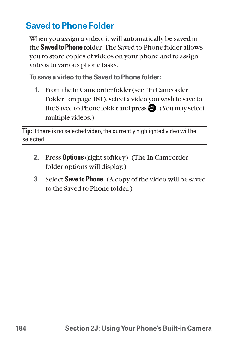 Saved to phone folder | Sanyo QWEST SCP-8300 User Manual | Page 200 / 310