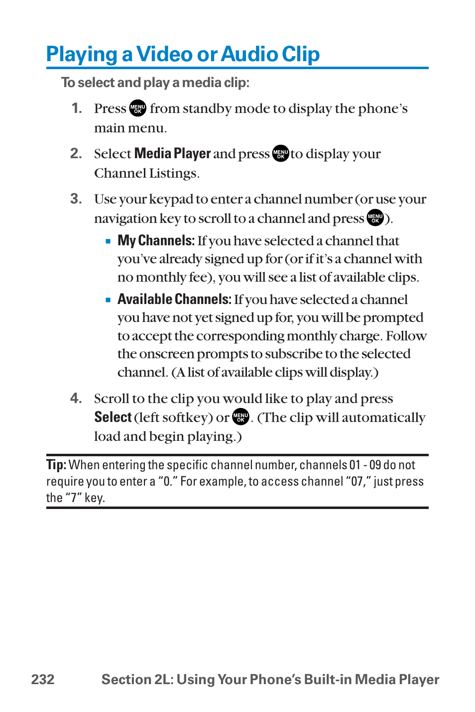 Playing a video or audio clip | Sanyo QWEST SCP-8300 User Manual | Page 248 / 310