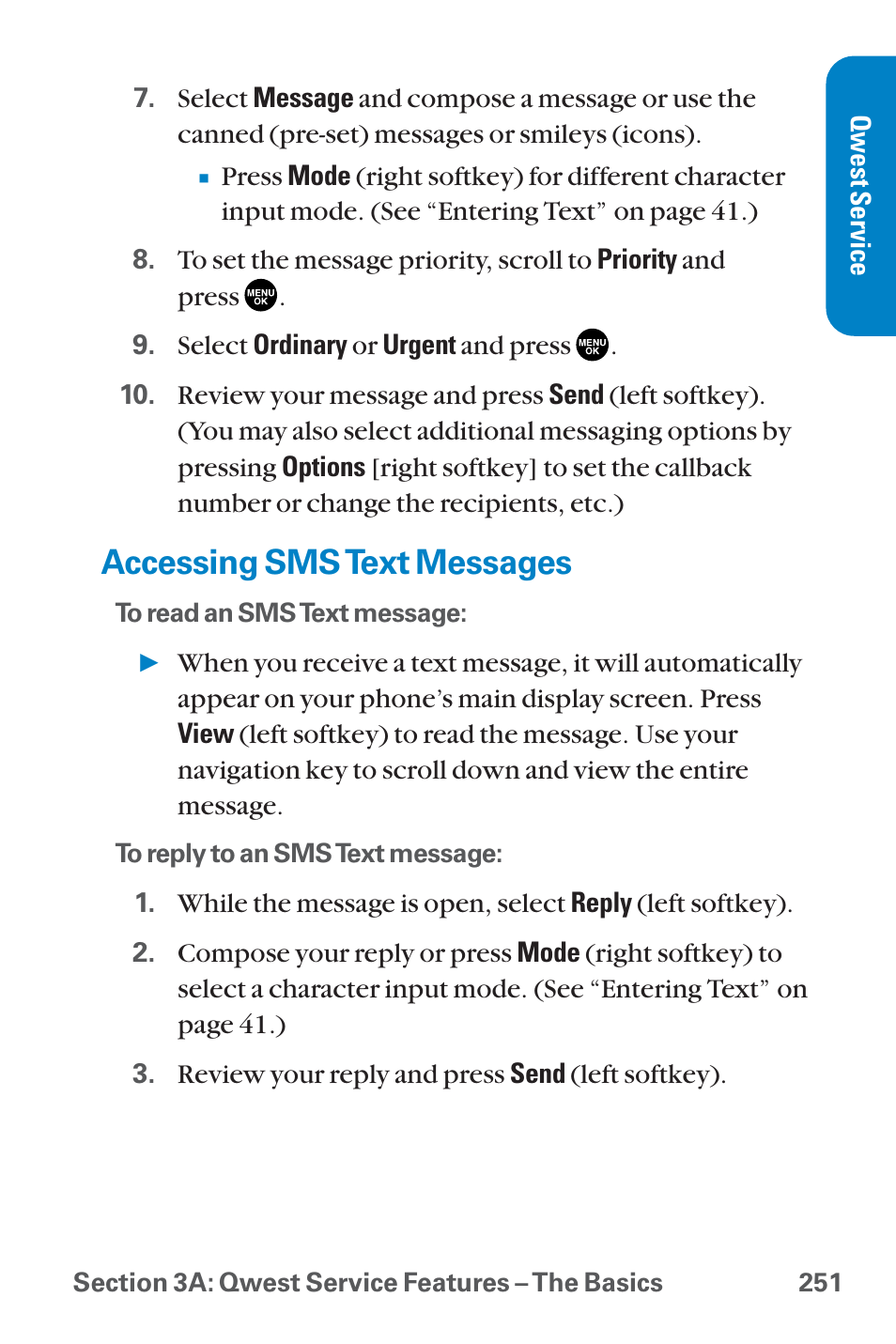 Accessing sms text messages | Sanyo QWEST SCP-8300 User Manual | Page 267 / 310