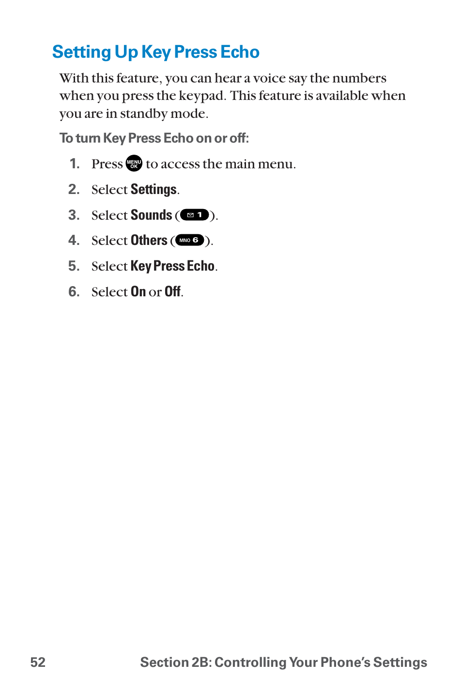 Setting up key press echo | Sanyo QWEST SCP-8300 User Manual | Page 68 / 310