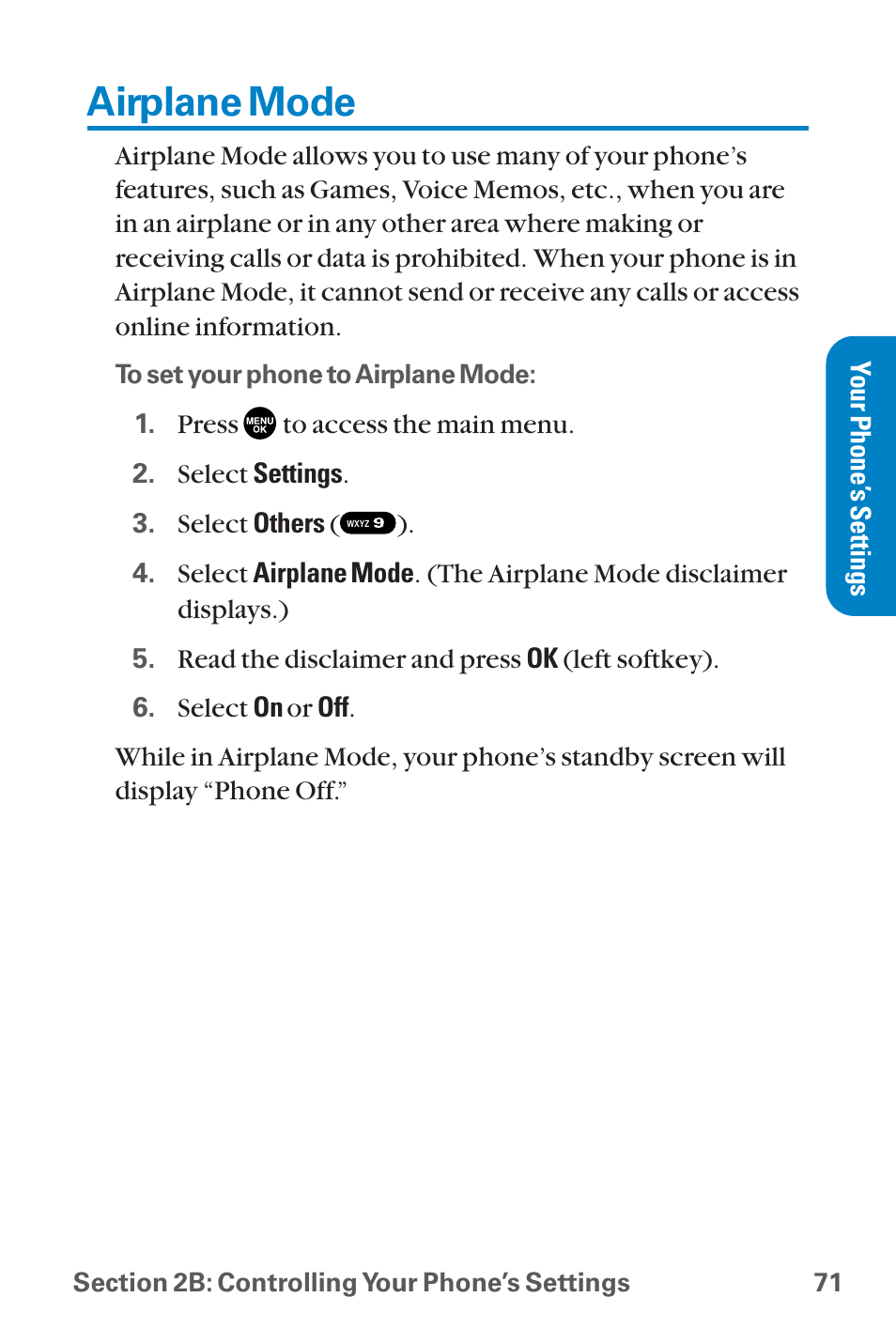 Airplane mode | Sanyo QWEST SCP-8300 User Manual | Page 87 / 310