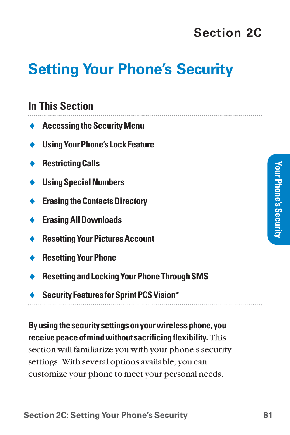 Setting your phone’s security | Sanyo QWEST SCP-8300 User Manual | Page 97 / 310