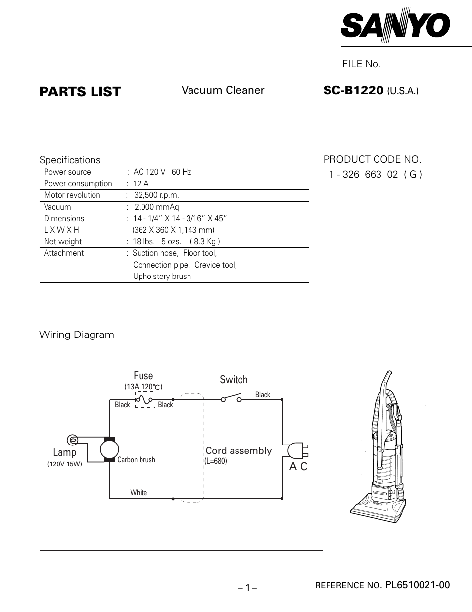 Sanyo SC-B1220 User Manual | 4 pages