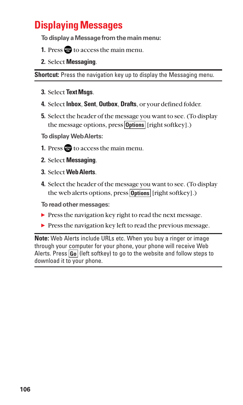 Displaying messages | Sanyo SCP-3100 User Manual | Page 114 / 157