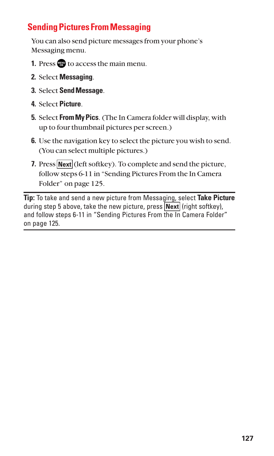 Sending pictures from messaging | Sanyo SCP-3100 User Manual | Page 135 / 157
