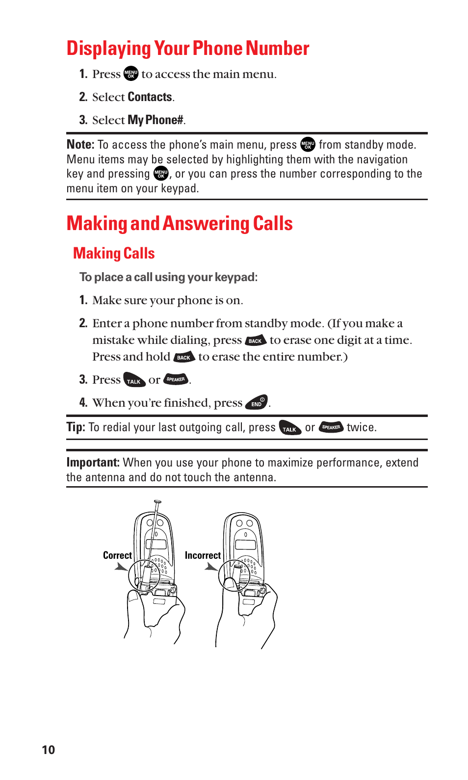 Displaying your phone number, Making and answering calls, Making calls | Sanyo SCP-3100 User Manual | Page 18 / 157
