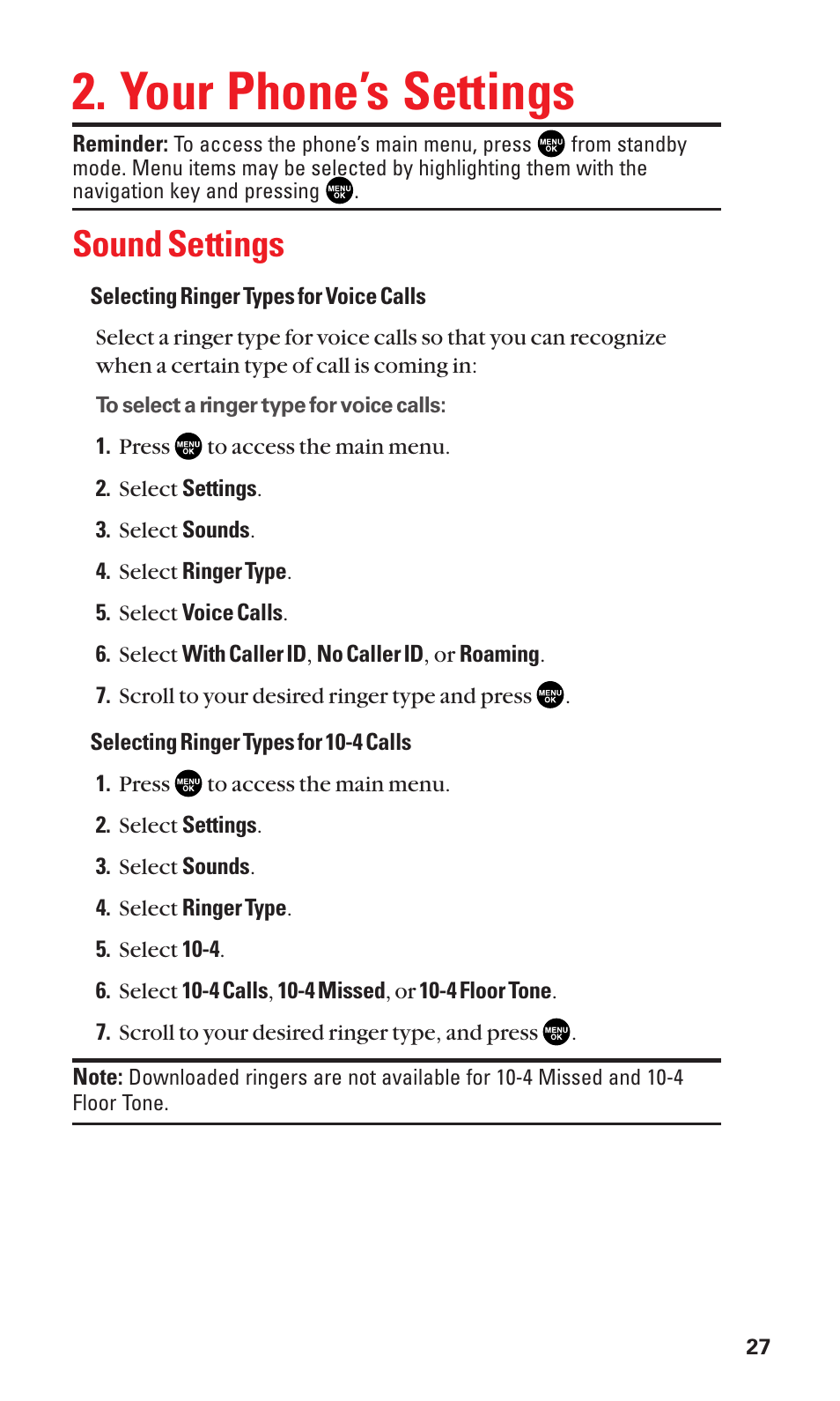 Your phone’s settings, Sound settings | Sanyo SCP-3100 User Manual | Page 35 / 157