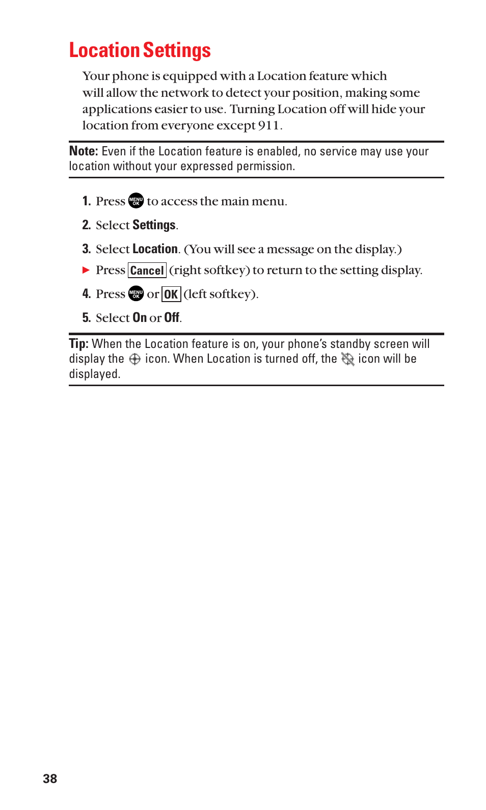 Location settings | Sanyo SCP-3100 User Manual | Page 46 / 157