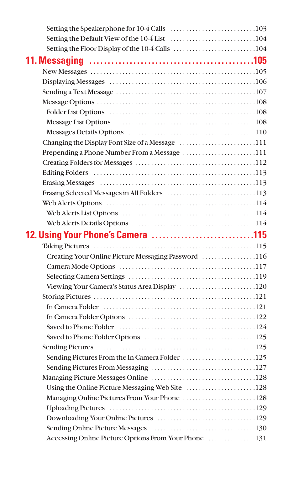 Messaging, Using your phone’s camera | Sanyo SCP-3100 User Manual | Page 7 / 157