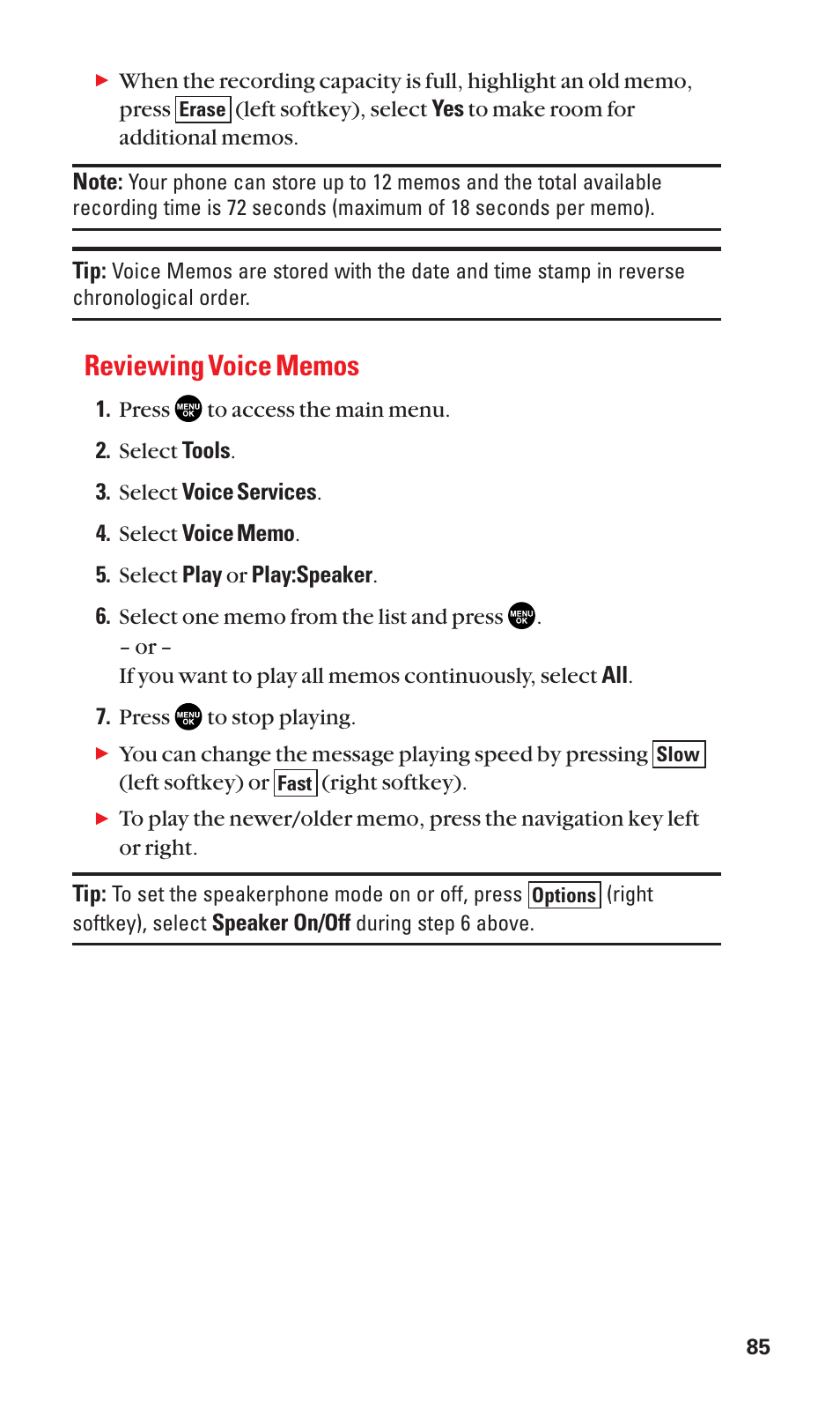Reviewing voice memos | Sanyo SCP-3100 User Manual | Page 93 / 157
