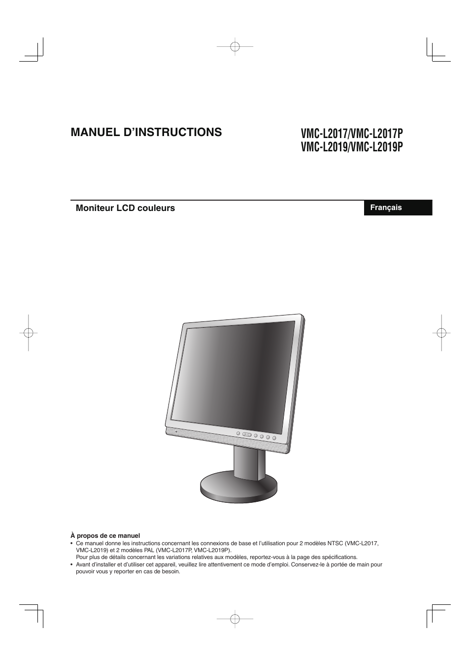 French, Manuel d’instructions | Sanyo VMC-L2019 User Manual | Page 19 / 112