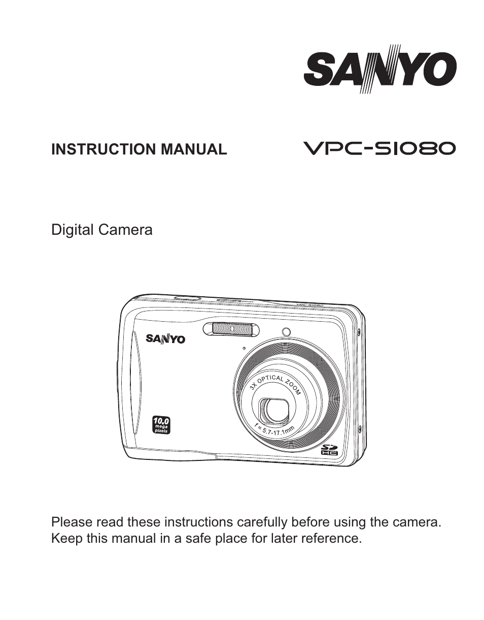 Sanyo VPC-S1080 User Manual | 42 pages