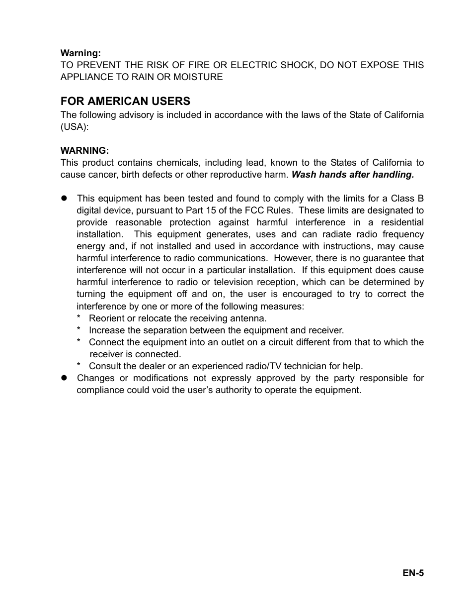 For american users | Sanyo VPC-S1080 User Manual | Page 6 / 42