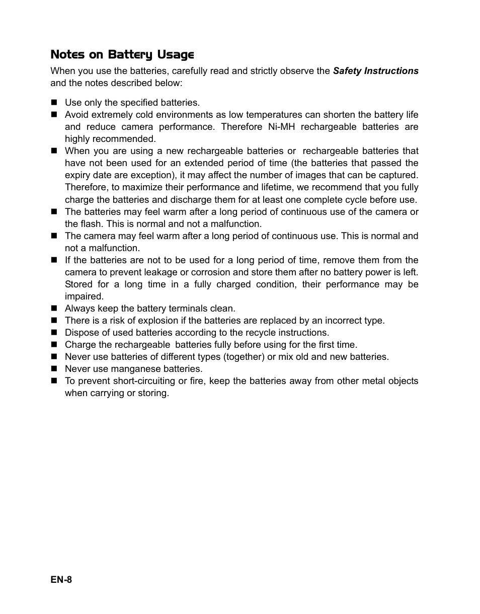 Sanyo VPC-S1080 User Manual | Page 9 / 42