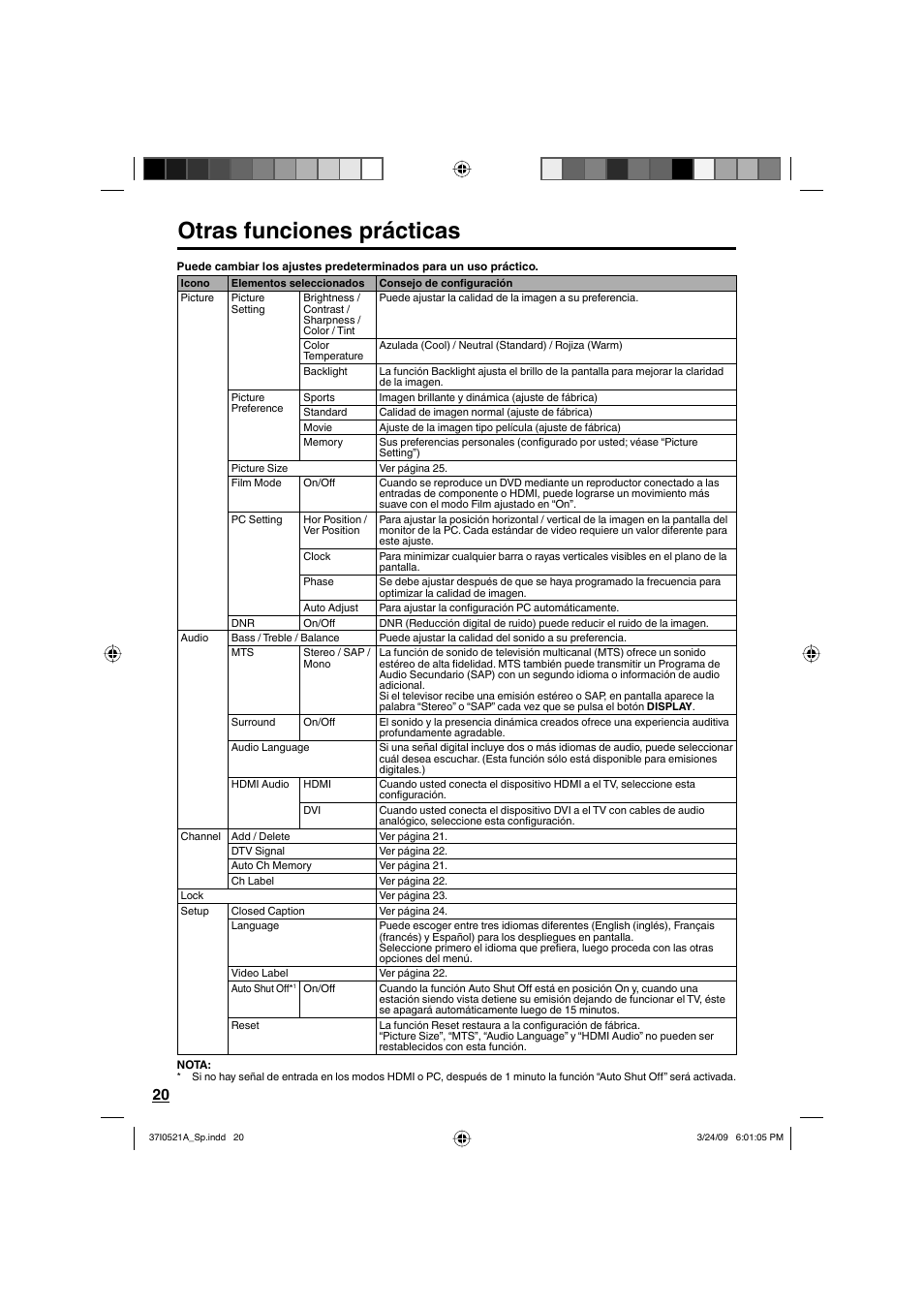 Otras funciones prácticas | Sanyo DP19649 User Manual | Page 48 / 60