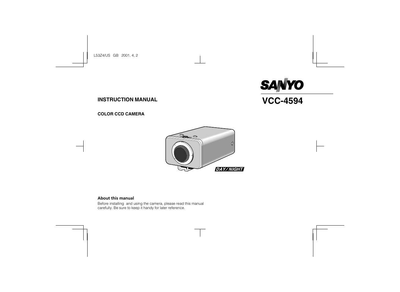 Sanyo VCC-4594 User Manual | 20 pages