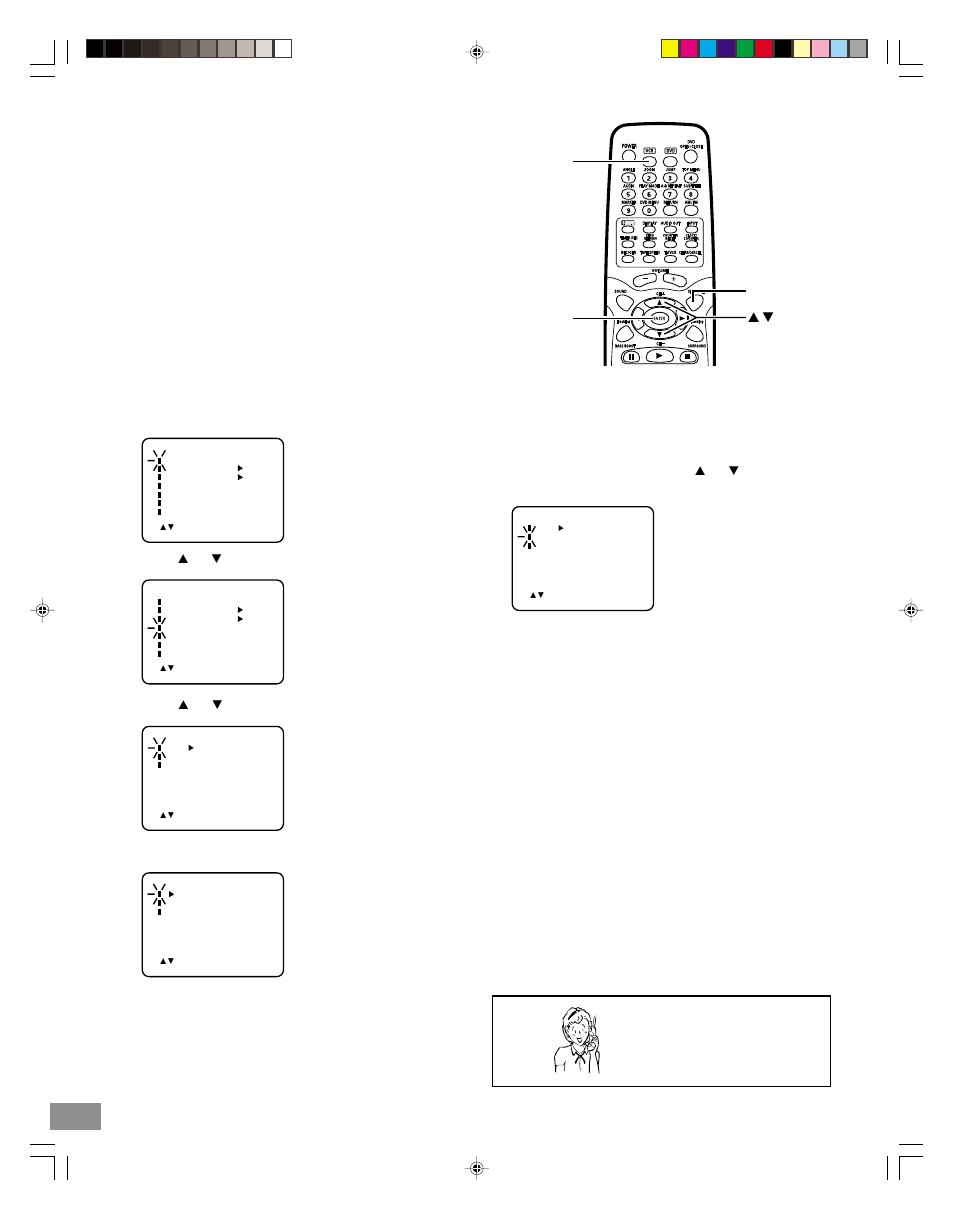 Vcr tuner setting | Sanyo DWM-3500 User Manual | Page 26 / 68