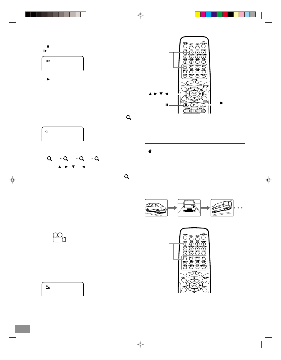 Frame by frame advance playback [dvd, Picture zoom [dvd | Sanyo DWM-3500 User Manual | Page 46 / 68