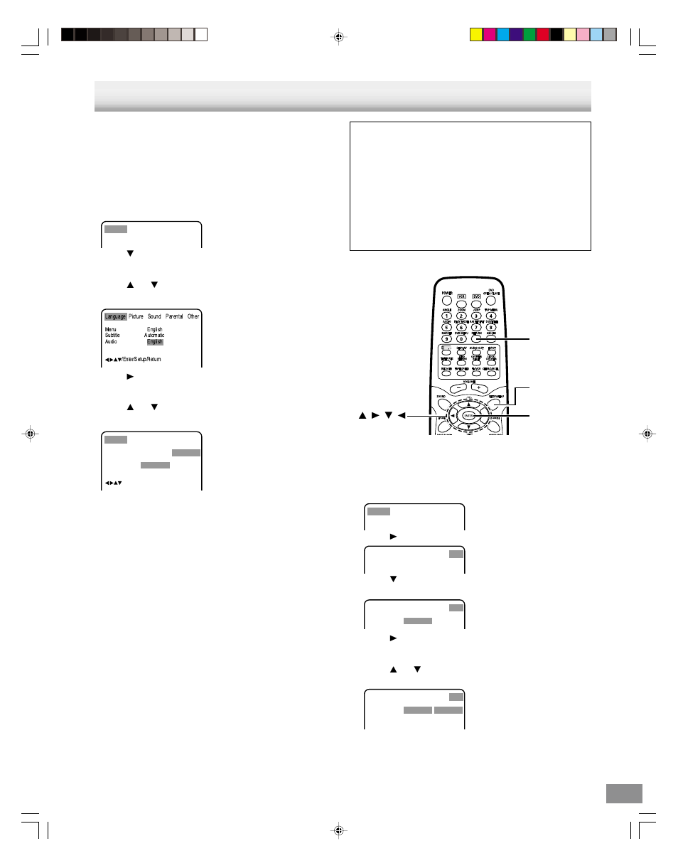 Initial settings, Setting language, Setting osd language | Sanyo DWM-3500 User Manual | Page 57 / 68