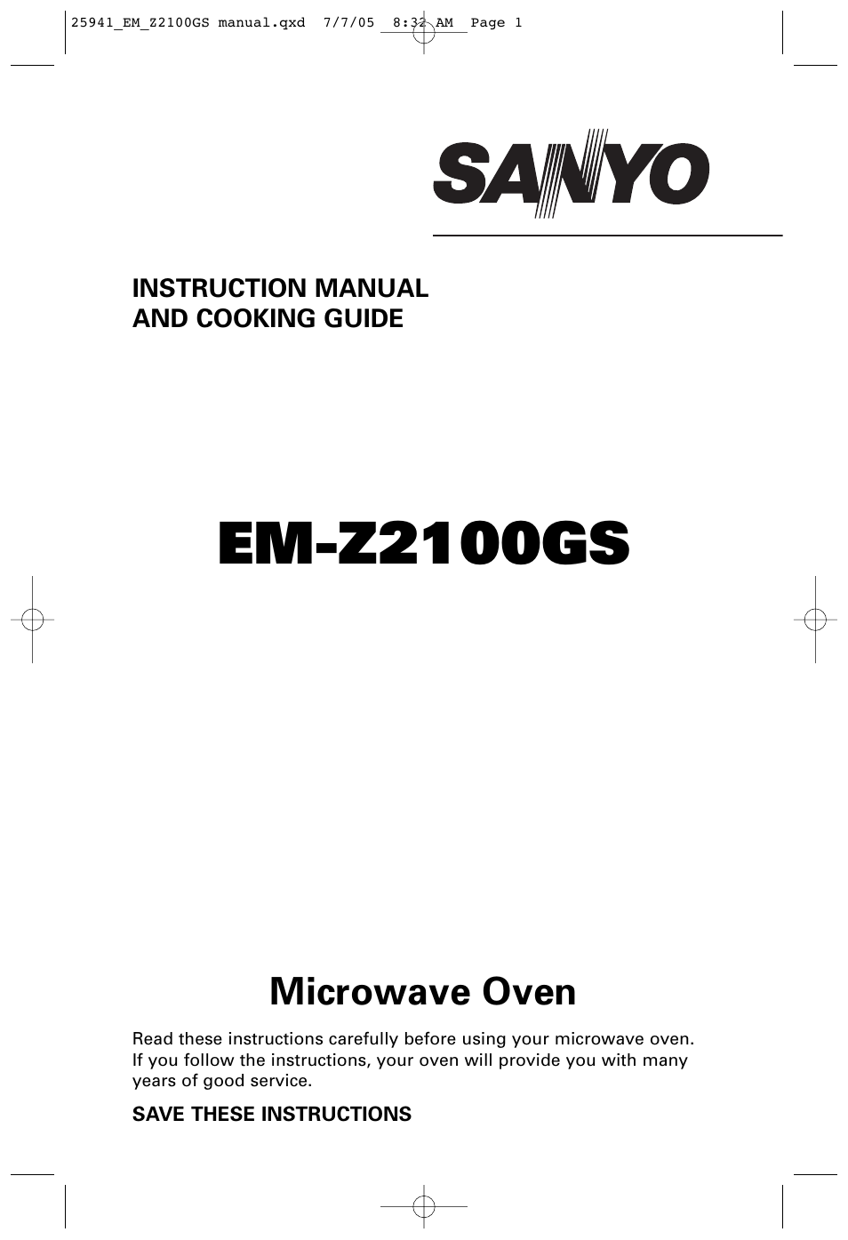 Sanyo EM-Z2100GS User Manual | 40 pages