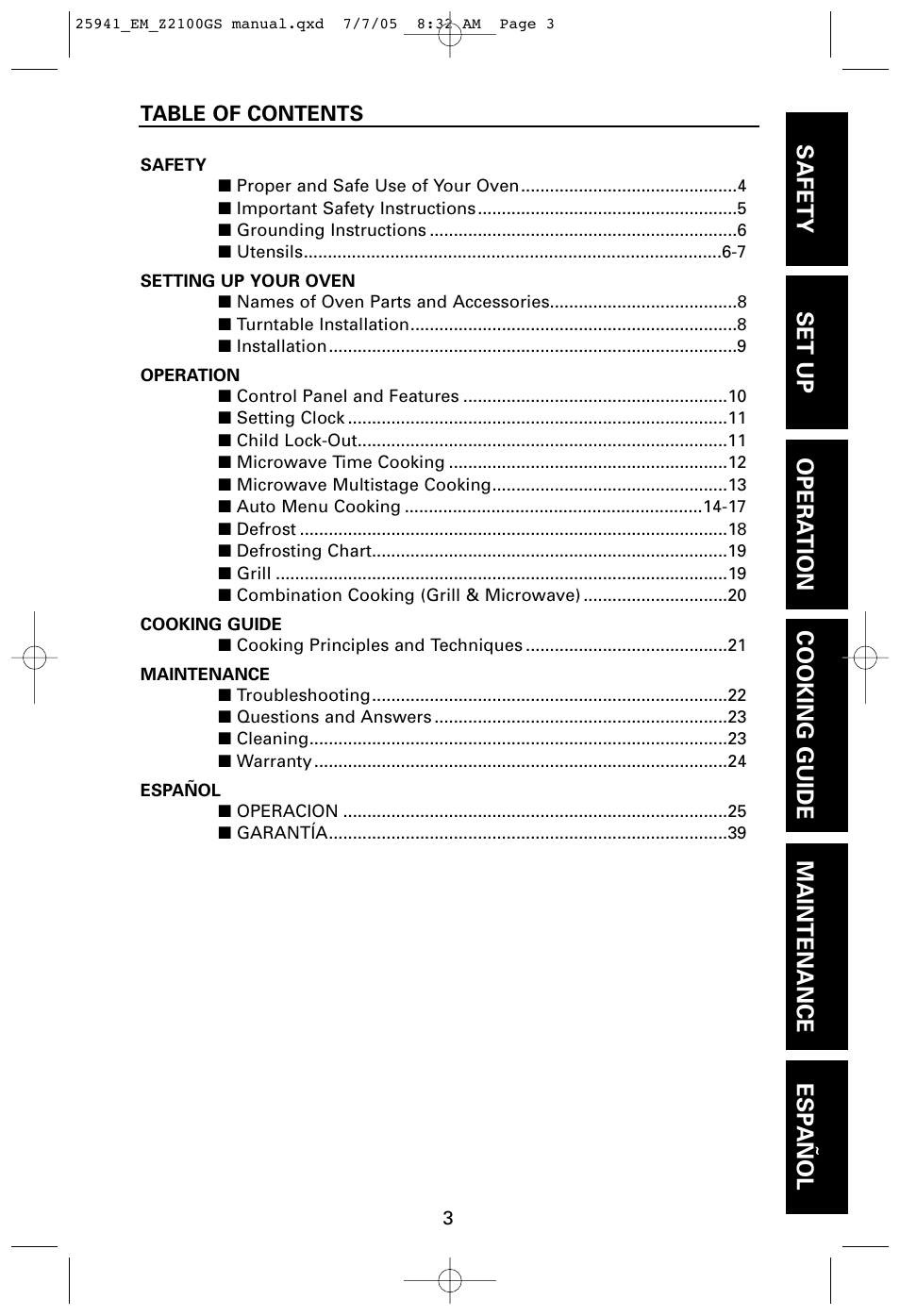 Sanyo EM-Z2100GS User Manual | Page 3 / 40