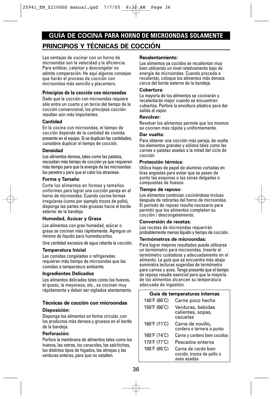 Sanyo EM-Z2100GS User Manual | Page 36 / 40