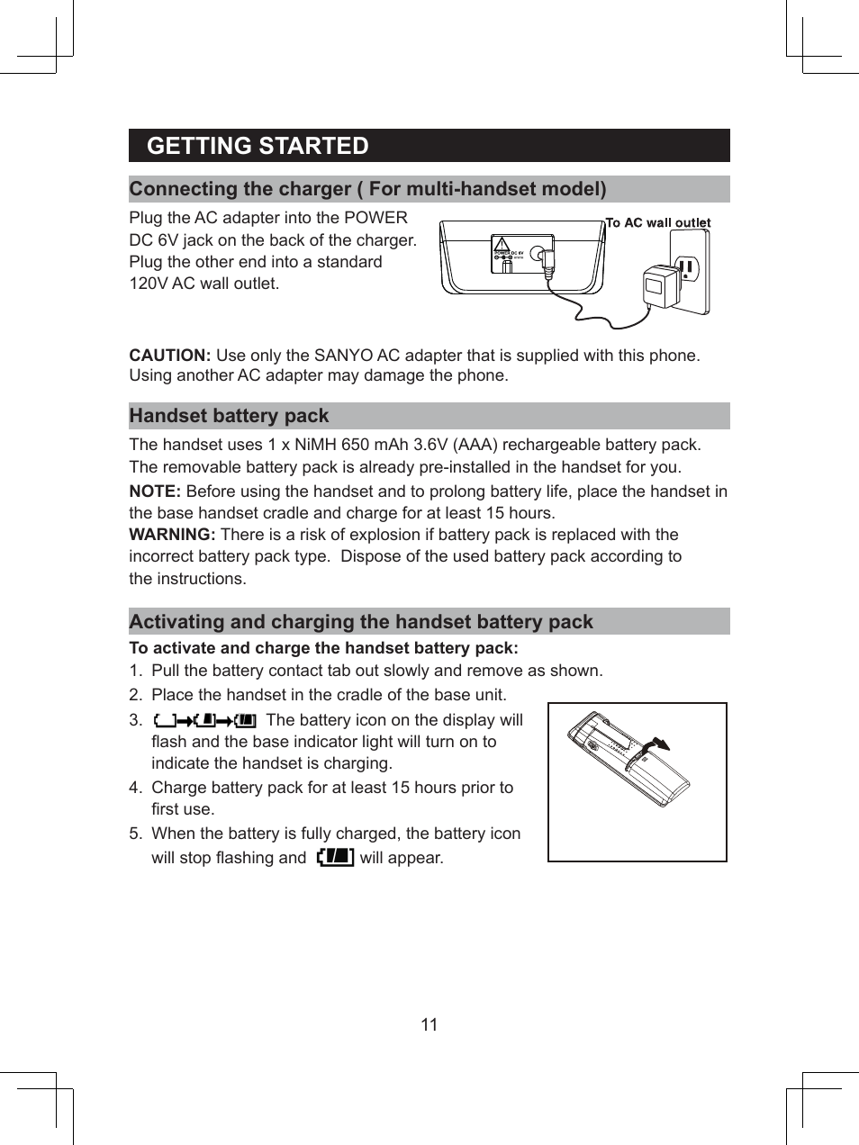 Getting.started | Sanyo CLT-D6623(WH) User Manual | Page 11 / 43