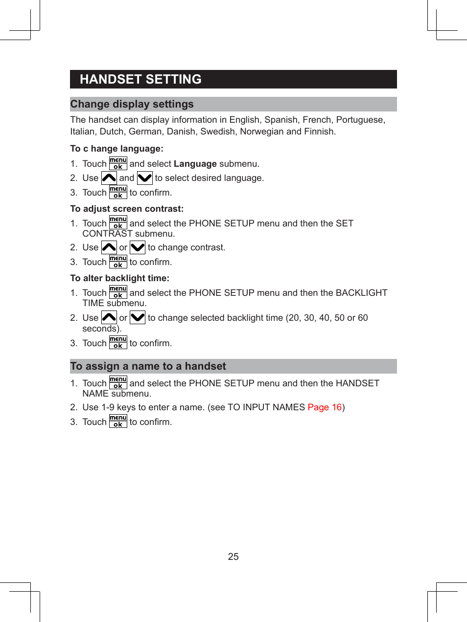 Handset.setting | Sanyo CLT-D6623(WH) User Manual | Page 25 / 43