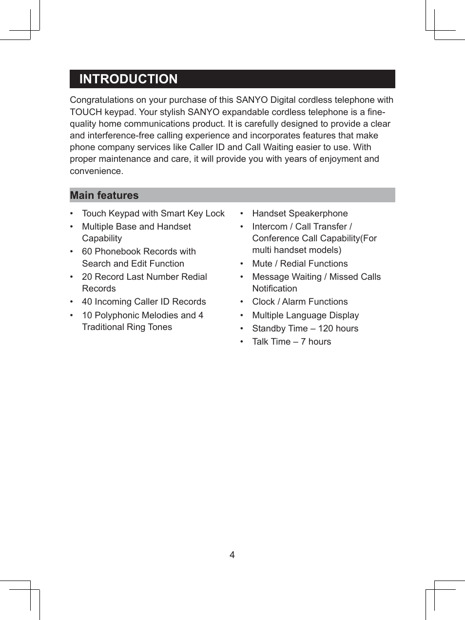 Introduction | Sanyo CLT-D6623(WH) User Manual | Page 4 / 43