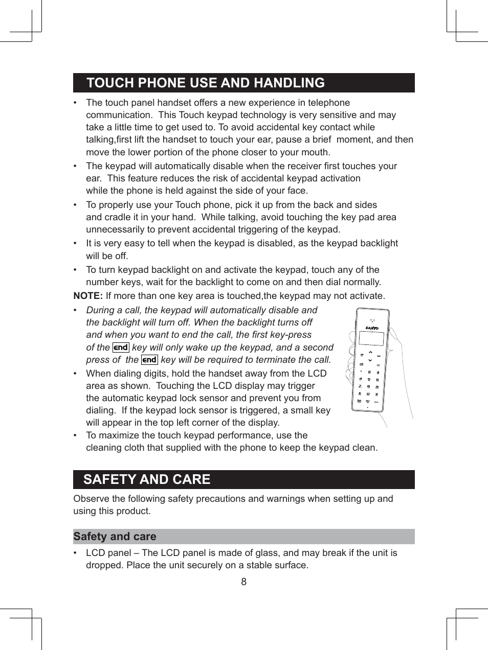 Safety.and.care | Sanyo CLT-D6623(WH) User Manual | Page 8 / 43