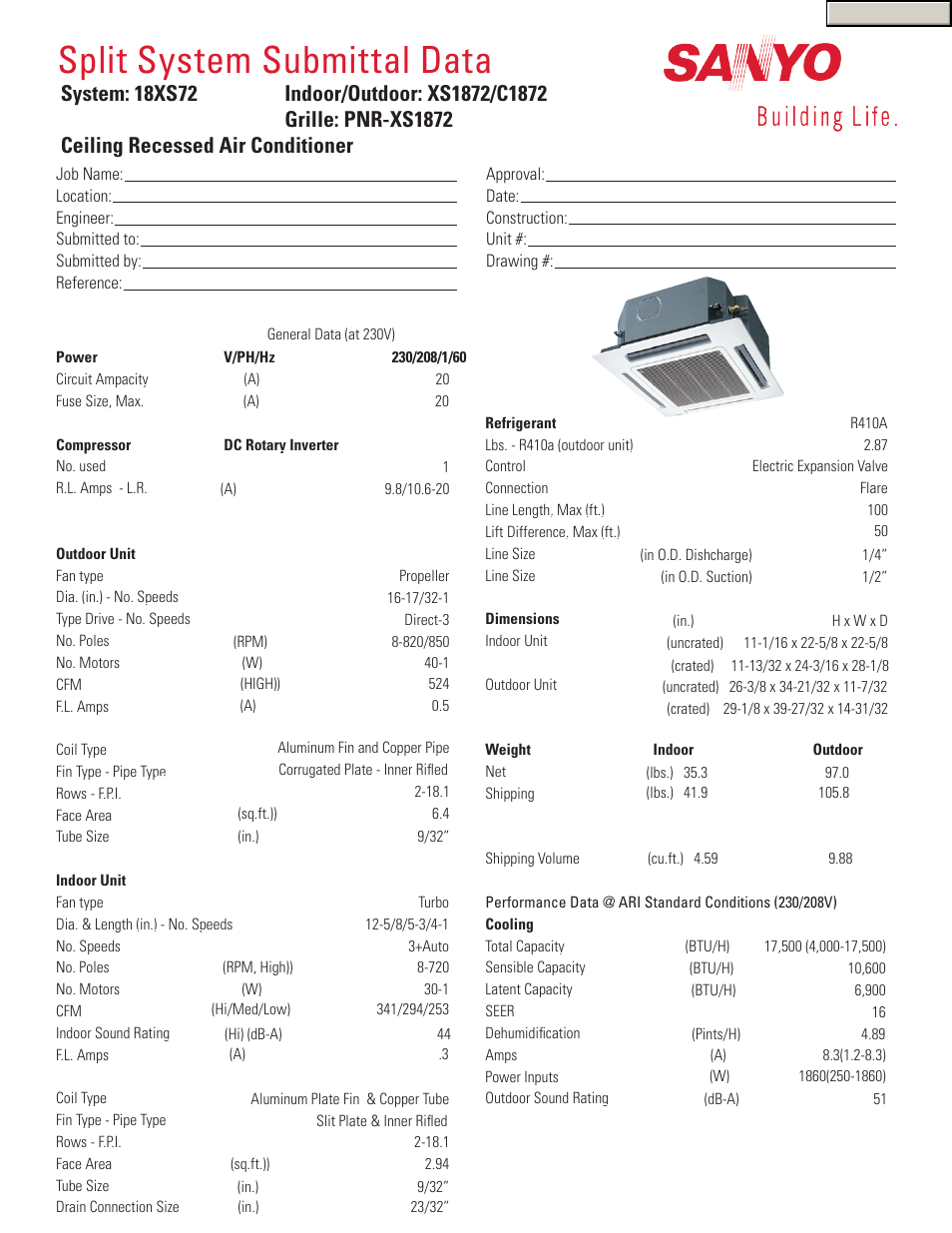 Sanyo 18XS72 User Manual | 2 pages