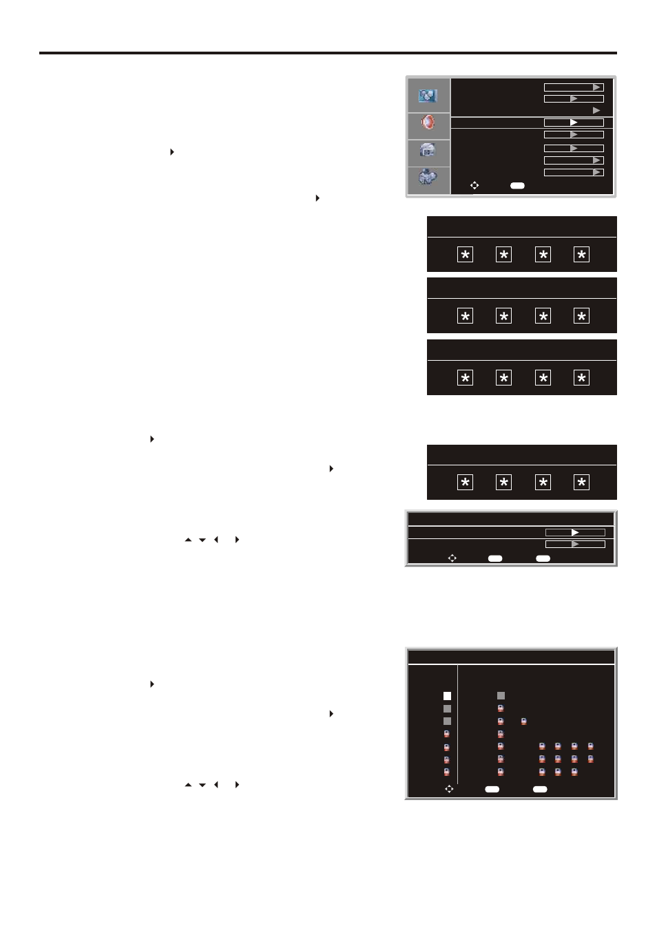 Setting parental control, Password setup, Mpaa rating setup | Tv rating setup, Continued) | Sanyo AVL-261 User Manual | Page 27 / 44