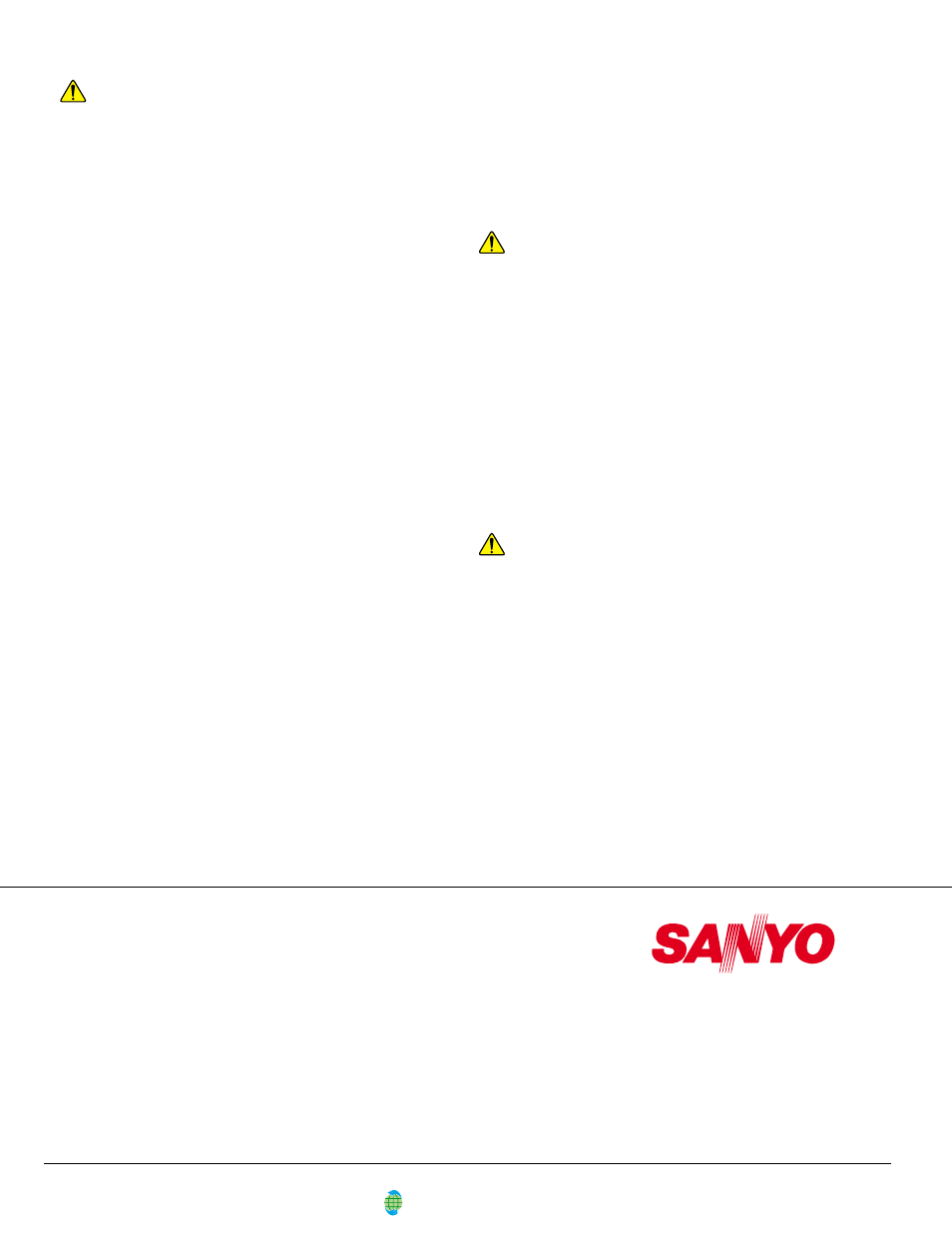 Lithium polymer battery handling precautions, Danger caution warning, Sanyo electric co., ltd | Sanyo SEB-014 User Manual | Page 4 / 4