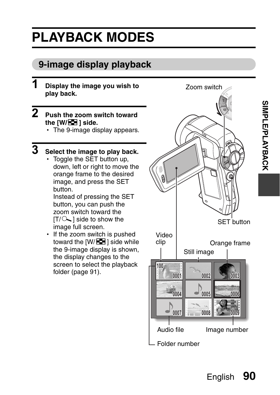 Playback modes, Image display playback, English | Sanyo VPC-HD1010GX User Manual | Page 109 / 251