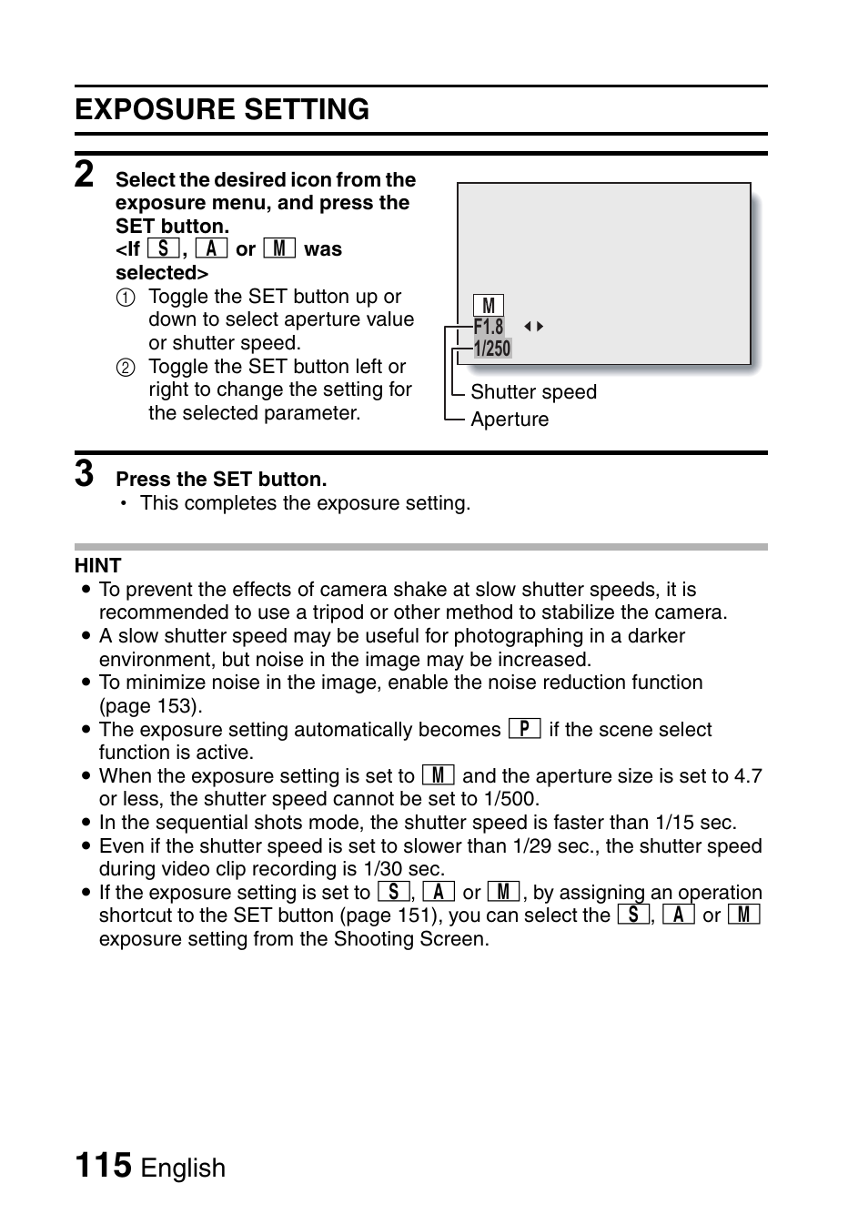 Exposure setting, English | Sanyo VPC-HD1010GX User Manual | Page 134 / 251