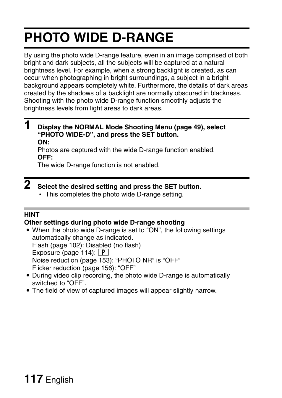 Photo wide d-range | Sanyo VPC-HD1010GX User Manual | Page 136 / 251