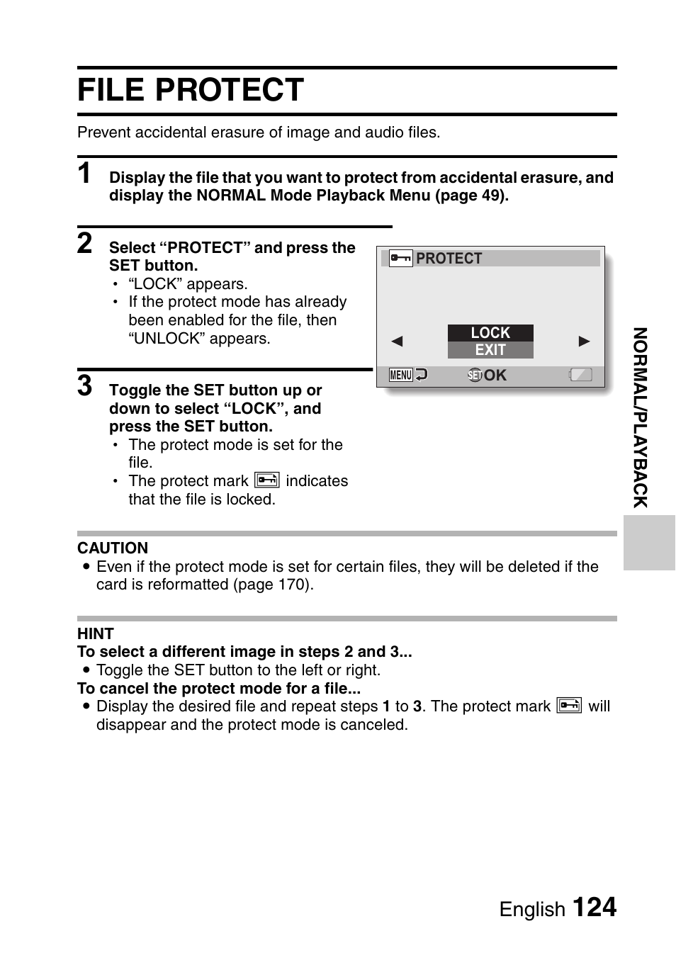 File protect | Sanyo VPC-HD1010GX User Manual | Page 143 / 251