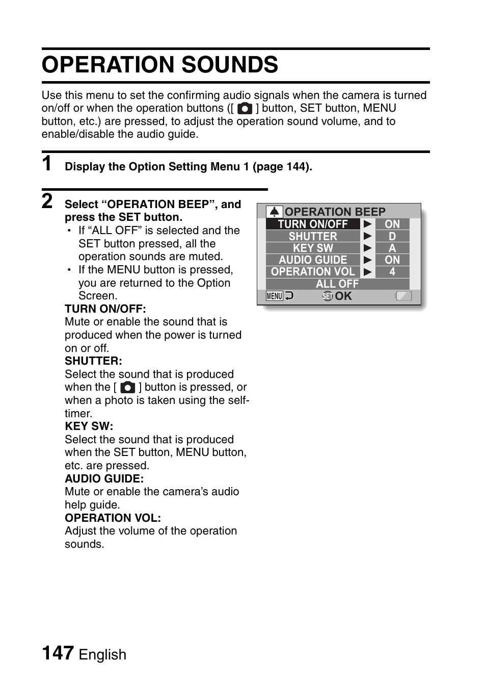 Operation sounds, English | Sanyo VPC-HD1010GX User Manual | Page 166 / 251