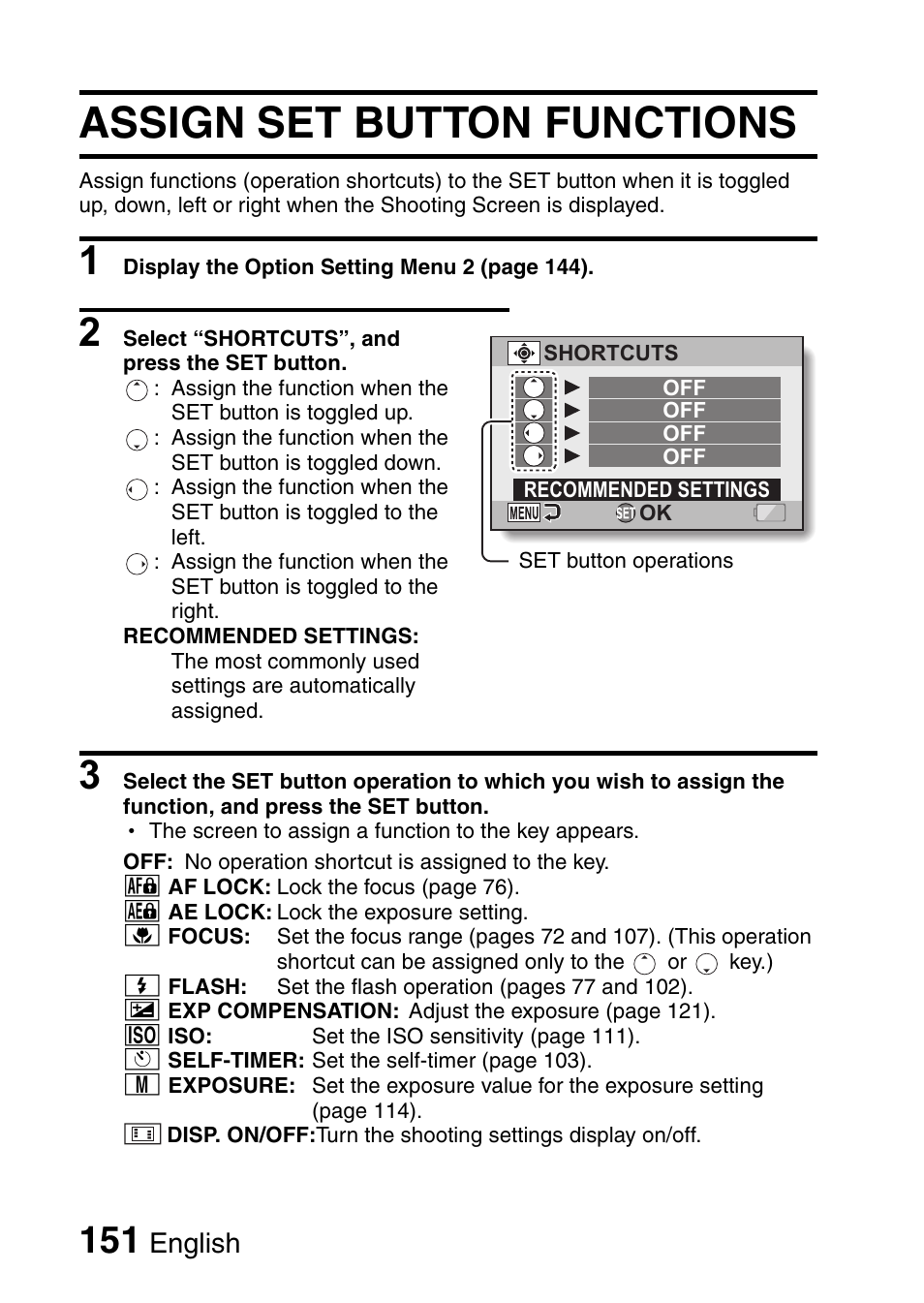 Assign set button functions, English | Sanyo VPC-HD1010GX User Manual | Page 170 / 251